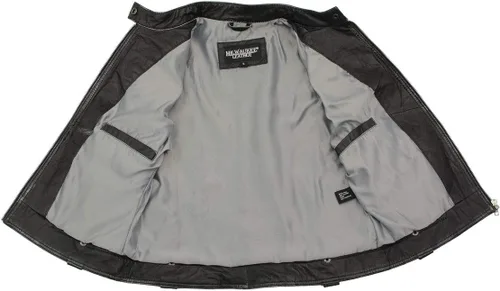 Vista 6 de Chaqueta de cuero Milwaukee Leather SFL2830 para mujer estilo Scuba de piel de oveja negra