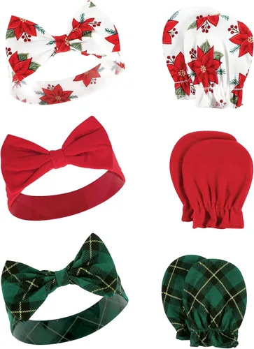 Vista 40 de Hudson Baby Conjunto de diadema de algodón y manoplas para rascar para bebé