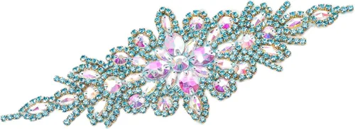 Vista 14 de Apliques de cuentas de perlas de diamantes de imitación rojos apliques de novia accesorios de cristal de ajuste de diamantes de imitación