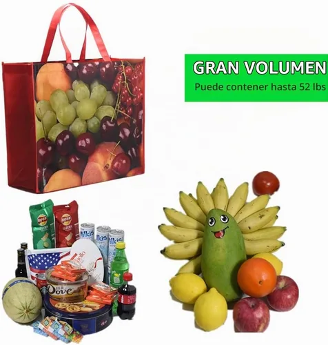 Vista 5 de FENELY Paquete de 6 bolsas de compras reutilizables, bolsas de la compra grandes plegables resistentes, ecológicas, impermeables de nailon Ripstop