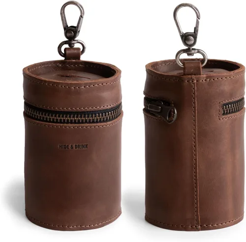 Vista 2 de Hide & Drink, Caja de dinero, cubo de alcancía, bolsa con cremallera, organizador de efectivo, funda para monedas, cuero de grano completo, hecho a
