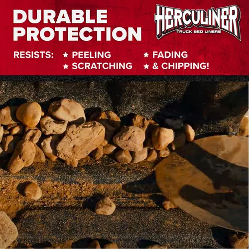 Vista 3 de HERCULINER HCL1B8 Kit de Revestimiento Roll-on para Caja de Camioneta, Negro, 1 Gal.