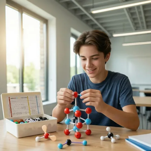 Vista 7 de SOUJOY Modelo molecular de química de 444 piezas para construir estructuras orgánicas e inorgánicas, juego de aprendizaje de ciencia visual 3D
