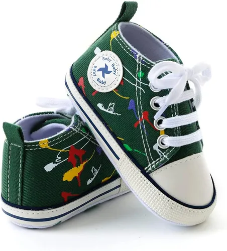Vista 4 de Zapatos de lona suave unisex para bebés, niños y niñas, tenis antideslizantes ligeros para bebés recién nacidos