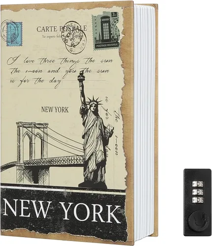 Vista 9 de Caja Fuerte de Libro para Almacenamiento, Caja de Seguridad con Cerradura de Combinación Premium, Caja Fuerte de Libro Portátil, Perfecta para Casa