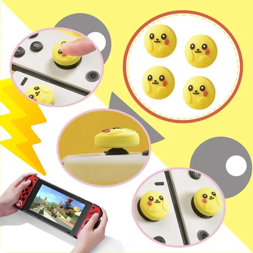 Vista 6 de Tapas de agarre para el pulgar para Nintendo SwitchOLEDSwitch Lite, 4 piezas Joycon agarre de pulgar lindos accesorios para Nintendo Switch Lite