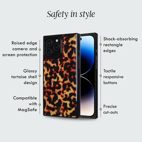 Vista 3 de COCOMII Funda rectangular para iPhone 12 Pro Max, compatible con MagSafe, carey ámbar
