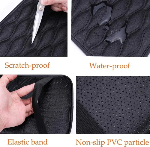Vista 4 de Funda para Consola Central de Coche, Almohadillas para Reposabrazos de Consola, Cojín de Reposabrazos de Coche de Cuero PU, Protector de Almohadilla