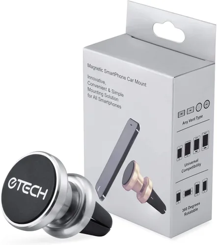 Vista 9 de eTECH Soporte magnético para teléfono de automóvil, montaje magnético universal para iPhone X / 8 Plus / 7 / 6S / 5S, Galaxy S5 / S6 / S7 / S8 / S9