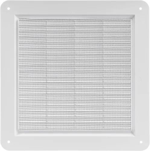 Vista 6 de Vent Systems Cubierta de ventilación de plástico blanco de 10 x 10 pulgadas (tamaño exterior) - Rejillas duraderas de pared y techo con malla
