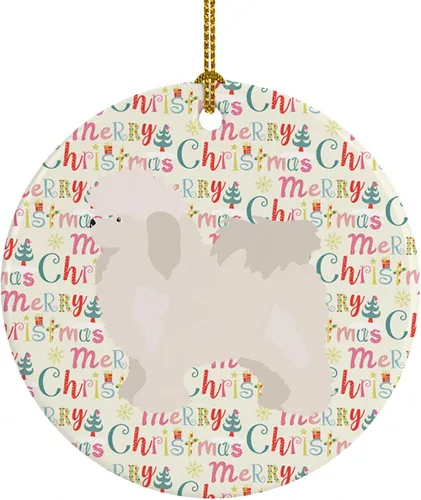 Vista 37 de Caroline's Treasures Abyssinian Sand Terrier - Adorno de cerámica para colgar en el árbol de Navidad, para el hogar, Navidad, fiestas, regalo, 3