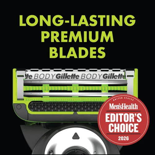 Vista 6 de Gillette Labs Body + Intimate Razor For Men Handle + 4 recambios de cuchilla, funda de viaje