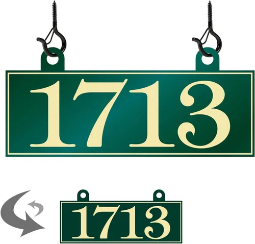Vista 17 de Placa de dirección colgante – Placa de número de casa personalizada, letrero de dirección, números de casa para exteriores de casa, apartamento