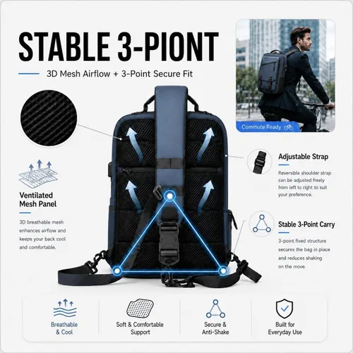 Vista 9 de Bolsa tipo mensajero de lona tipo bandolera para computadora portátil, casual, viajes, para hombres y mujeres