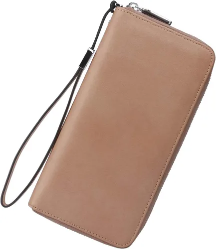 Vista 40 de Lavemi Pequeña cartera compacta para mujer, con bloqueo RFID, de piel auténtica, plegable, con ventanas de identificación