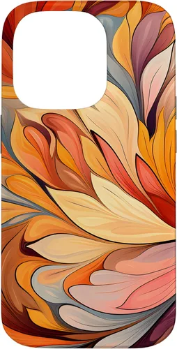 Vista 17 de iPhone 12 Pro Max Remolinos florales abstractos Funda de colores cálidos de otoño