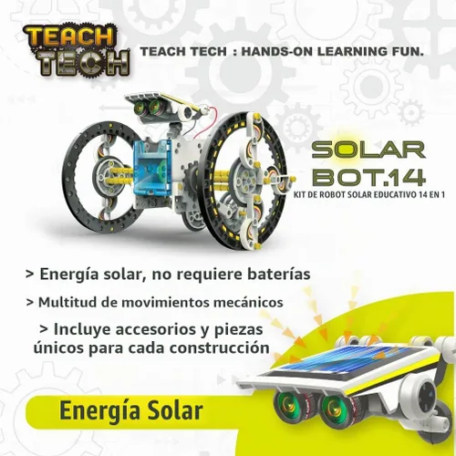 Vista 3 de Elenco - Robot solar educativo 14 en 1, kit de robot para construir por tu cuenta, alimentado por el sol