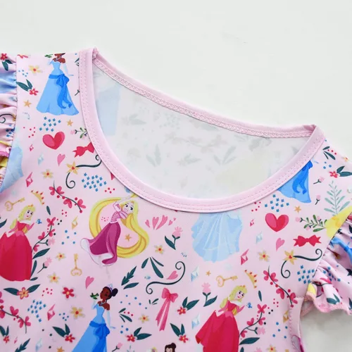 Vista 2 de WYYXXT Disfraz de princesa para niñas, vestido casual con estampado de dibujos animados