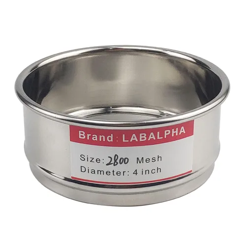 Vista 4 de LABALPHA Bandeja para tamices de laboratorio con tapa, 4'' de diámetro, acero inoxidable 304