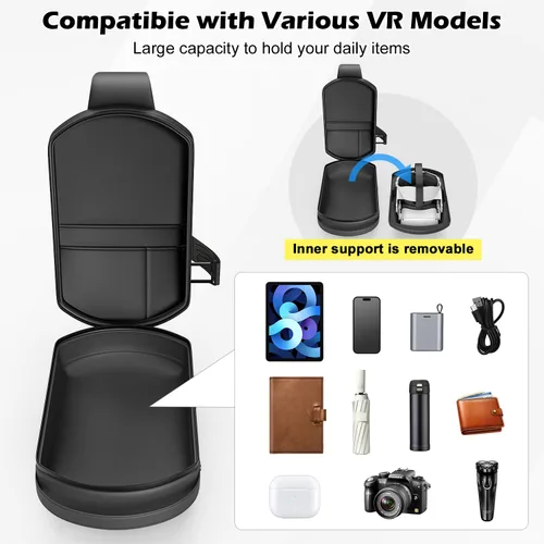 Vista 3 de Bolso bandolera de moda compatible con Oculus Quest 2Meta Quest 3Meta Quest 3SVision ProElite correas de correa, accesorios para controlador