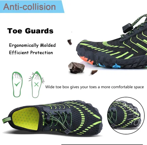 Vista 6 de MAYZERO Zapatos de agua para hombres y mujeres, zapatos de surf, playa, piscina, zapatos de punta ancha, senderismo, zapatos de agua, zapatillas
