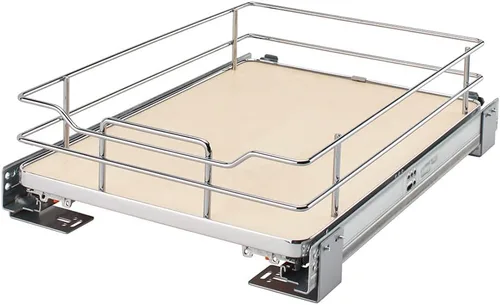 Vista 8 de Rev-A-Shelf Estante organizador extraíble de superficie sólida con cierre suave Gris