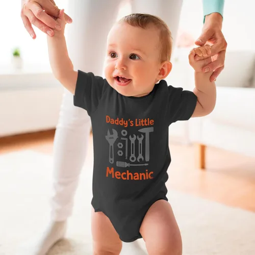 Vista 4 de EGDKids - Body de bebé con cita mecánica para papá, color negro (R45)