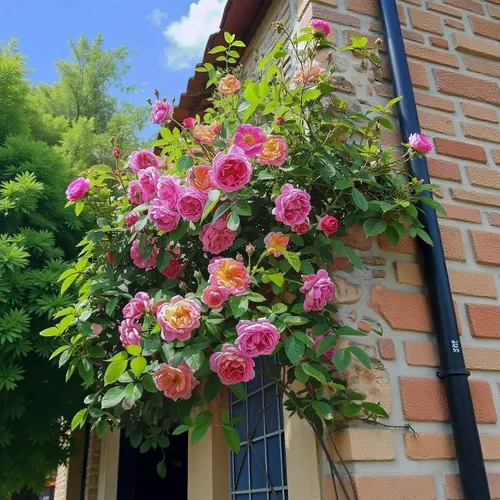 Vista 6 de Más de 300 semillas de rosas trepadoras rosas para plantar al aire libre, semillas de vid ornamentales, increíbles flores trepadoras, crecimiento