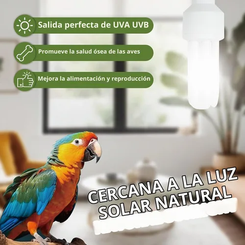 Vista 2 de LUCKY HERP Bombilla UVA UVB para pájaros 2.4 UVB 20W lámpara fluorescente compacta para todo tipo de aves cautivas