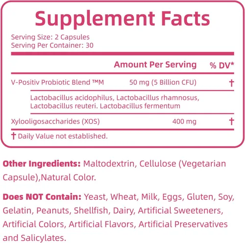Vista 2 de Sykik Probióticos vaginales para mujer con prebióticos y mezcla de lactobacillus, equilibrio de pH, 60