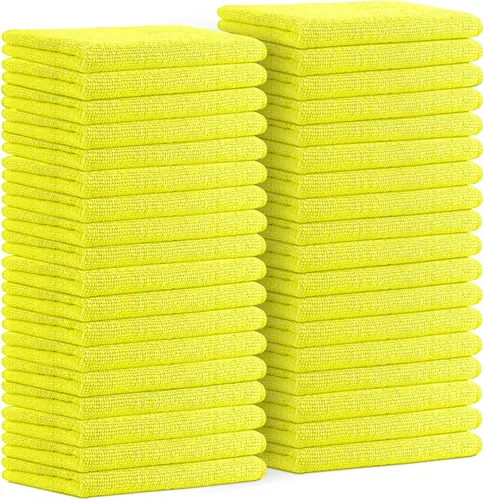 Vista 35 de Avalon Towels Paños de limpieza de microfibra (paquete de 48) – Tamaño 16 x 16 pulgadas, trapos de limpieza altamente absorbentes, sin pelusa Negro