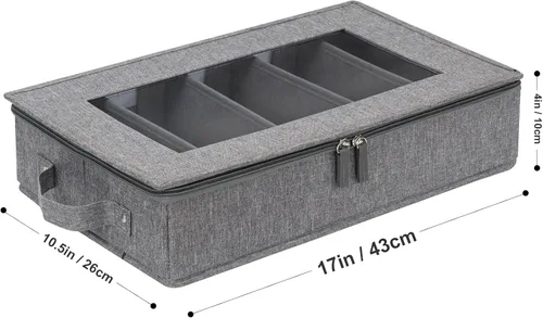 Vista 4 de Estuche de almacenamiento de utensilios de cubiertos, caja de almacenamiento de cubiertos con divisores ajustables, soporte de almacenamiento