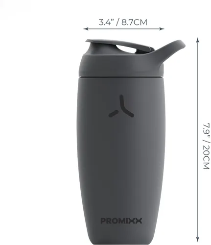 Vista 8 de Promixx Pursuit - Botella agitadora aislada de acero inoxidable y vaso agitador, 18 onzas, gris grafito