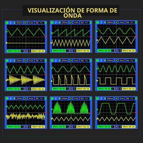Vista 7 de Multímetro osciloscopio portátil 3 en 1 de 70 MHz, generador de señal