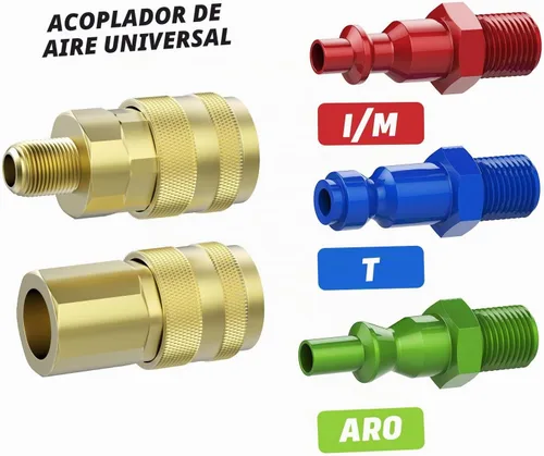 Vista 3 de Hromee Kit de acoplador y enchufe de aire de 18 piezas, accesorios de manguera de aire NPT de 1/4 pulgadas y accesorios de compresor con acoplador