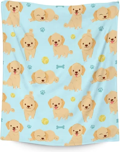 Vista 22 de Golden Retriever - Manta para niñas, tamaño de regazo de 30 x 40 pulgadas, manta de felpa suave y mullida, manta colorida y linda para sala de estar
