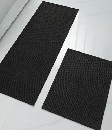 Vista 13 de YIHOUSE Juego de 2 tapetes de baño ultrafinos de secado rápido, tapete de baño absorbente para baño, antideslizante, lavable a máquina (beige)