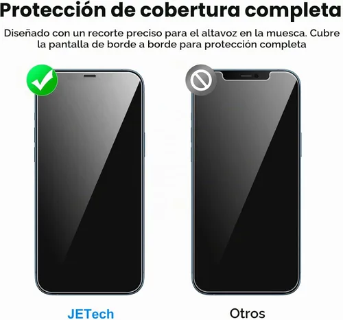 Vista 2 de JETech Protector de pantalla de cobertura completa para iPhone 12 Pro Max
