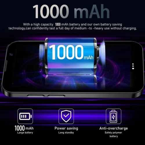 Vista 6 de Mini teléfono inteligente 3G desbloqueado, 3.0 pulgadas HD Android Dual Sim Quad Core Face ID Mini Premium Niño Pequeño Teléfono celular de bolsillo