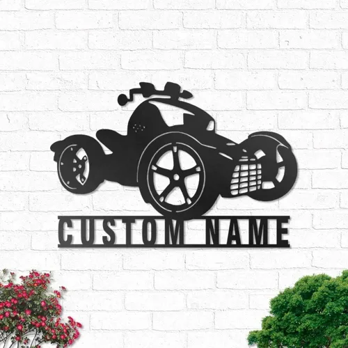 Vista 2 de Letrero con nombre personalizado, letrero de metal para motocicleta, decoración de pared con nombre de familia, decoración rústica para el hogar
