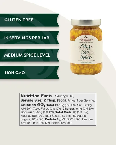 Vista 2 de Stonewall Kitchen Spicy Corn Relish, 16 onzas (paquete de 2)