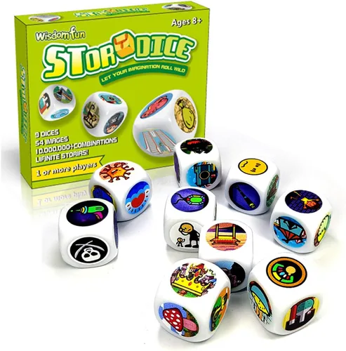 Vista 8 de Happy Story - Paquete de 9 cubos coloridos – Un viaje feliz contar cubos y dados de lenguaje oral, 54 imágenes, combinación de historias ilimitadas