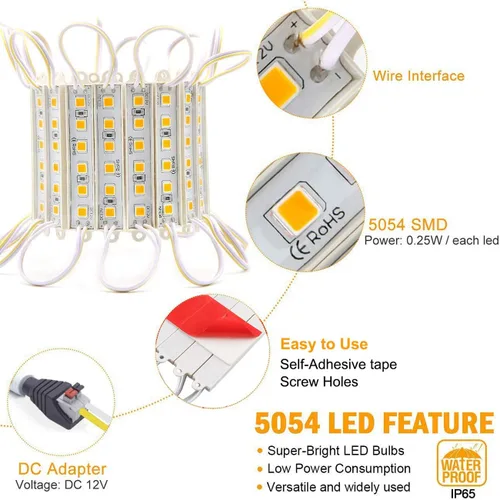 Vista 2 de EAGWELL Luces para escaparates mejoradas de 40 pies, 80 piezas, luces LED para ventana de tienda, color blanco cálido, 4 juegos de luces LED 5054
