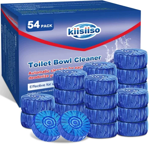 Vista 8 de KIISIISO Paquete de 18 pastillas para inodoro, limpiador automático de cuencos y tanques de disolución lenta, seguro séptico y apto para fontanería