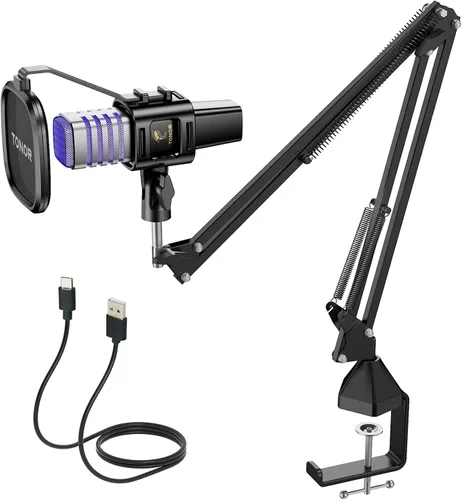Vista 12 de TONOR TC30+ - Kit de micrófono USB, grabación de podcasts para PC, condensador cardioide, juego de micrófono para computadora, juegos, transmisión