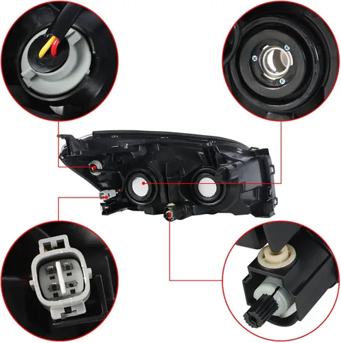Vista 5 de Conjunto de faros halógenos para lado del conductor y del pasajero Reemplazo para RAV 4 2009 2010 2011 2012 Edición Limitada Versión de Japón