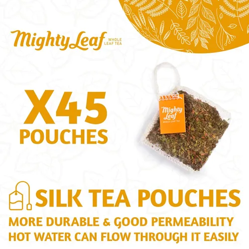 Vista 3 de Té orgánico Mighty Leaf Tea sabor Mint Melange, 15 bolsitas de hoja entera de 1.32 oz