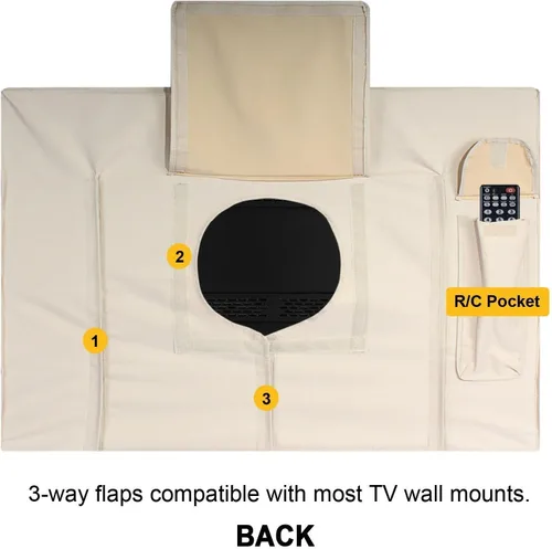 Vista 3 de Funda de TV para exteriores, serie Sahara, protector universal resistente a la intemperie para TV de 22 a 24 pulgadas, se adapta a la mayoría
