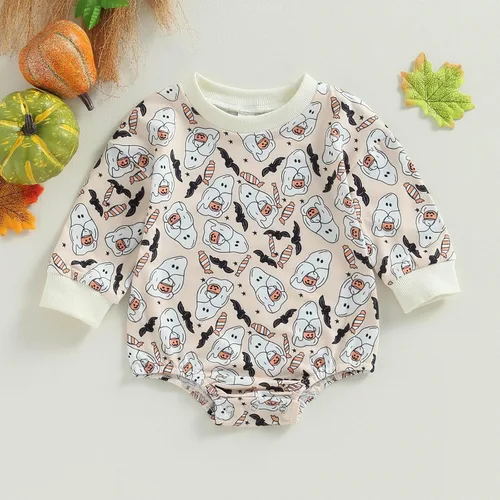 Vista 2 de Ropa de Pascua para bebé recién nacida, con bordado de conejo, sudadera con burbujas, traje de bebé niña