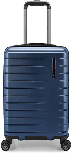 Vista 2 de Traveler's Choice Archer - Juego de equipaje giratorio de policarbonato duro, azul, 21 pulgadas, correas de amarre